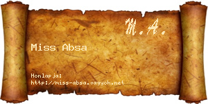 Miss Absa névjegykártya